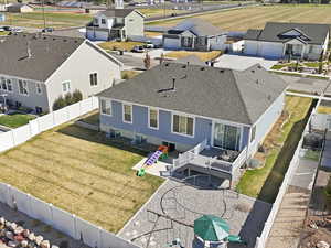 Aerial view of residential area