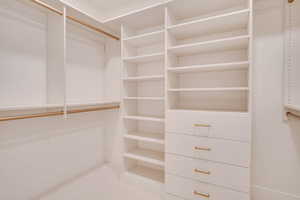 View of walk in closet