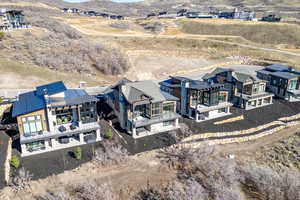View from above of property featuring a mountain backdrop