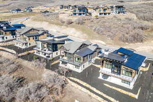 Aerial perspective of suburban area