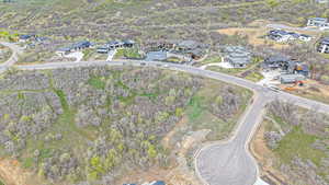 Aerial perspective of suburban area