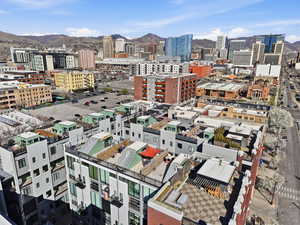 View of city looking north east with the mountainous background