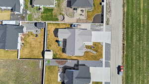 Aerial perspective of suburban area