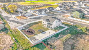 Aerial view of residential area