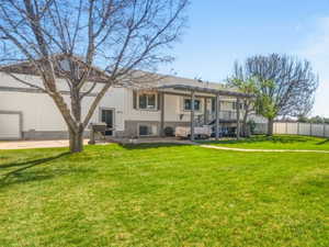 View of fenced backyard