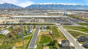 Aerial view of a mountainous background