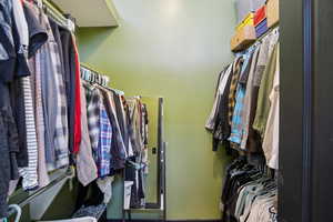 View of walk in closet