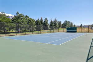 View of tennis court