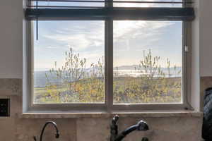 Kitchen view of a mountain backdrop