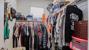 View of walk in closet