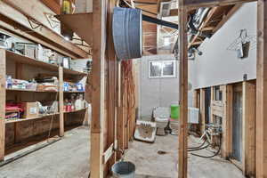 View of unfinished basement