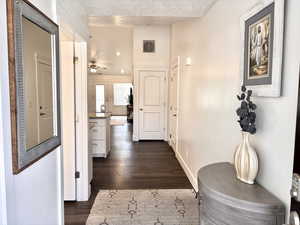 Light-filled entry with warm wood tones and a seamless, open design.