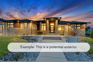 Back of house featuring stone siding