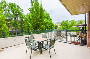View of patio with outdoor dining space