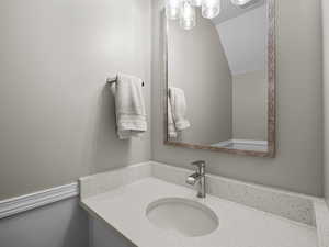 Bathroom featuring vanity