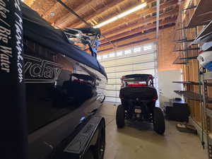 View of space in detached RV garage