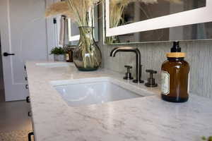 Bathroom view of double vanity