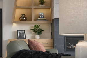 Detailed view of a premium fireplace