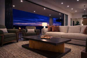 Living room featuring recessed lighting