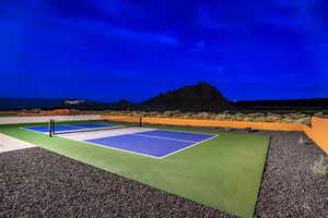 View of tennis court