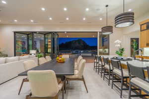 Dining room featuring recessed lighting