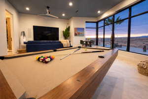 Recreation room featuring billiards table and recessed lighting