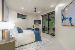 Bedroom featuring recessed lighting and ceiling fan