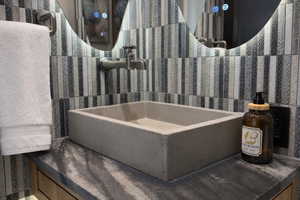 Bathroom featuring vanity