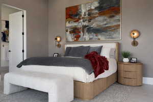 Bedroom with baseboards