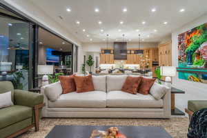 Living area with recessed lighting