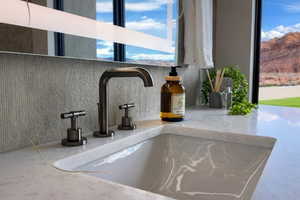 Bathroom view of vanity