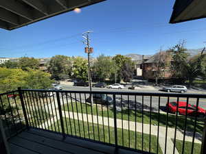 Balcony featuring a residential view