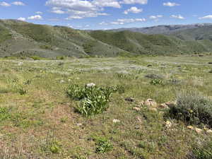 View of mountain background featuring rural landscape
