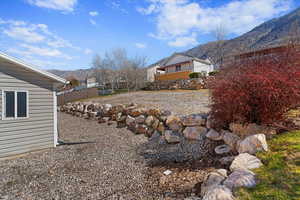 View of yard featuring a mountain view