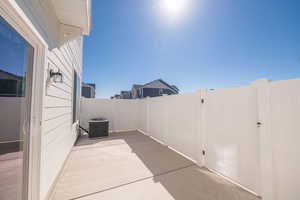 View of fenced backyard