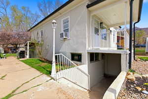 View of home's exterior to the basement