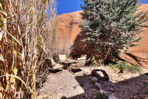 View of yard featuring a mountain view
