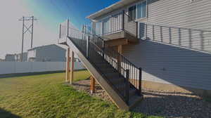 Brand New TREX Deck with stairs to your large backyard