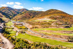 View of mountain backdrop with a golf club