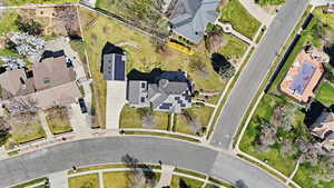 Aerial view of residential area