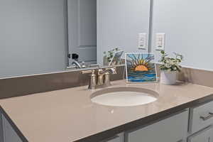 Bathroom view of vanity