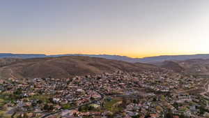 View of mountain background with nearby suburban area