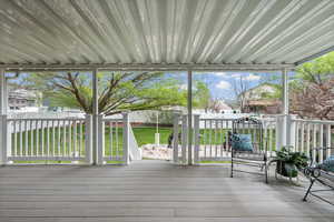 View of wooden deck