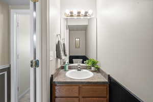 Bathroom with vanity and toilet