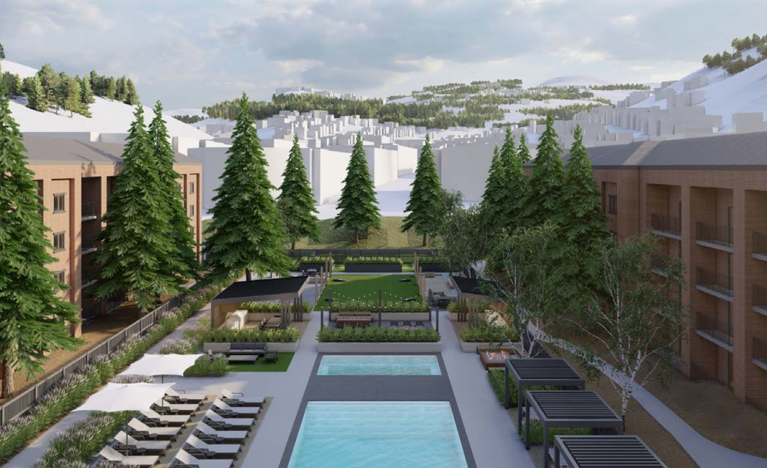 Community pool featuring a patio area and a pergola