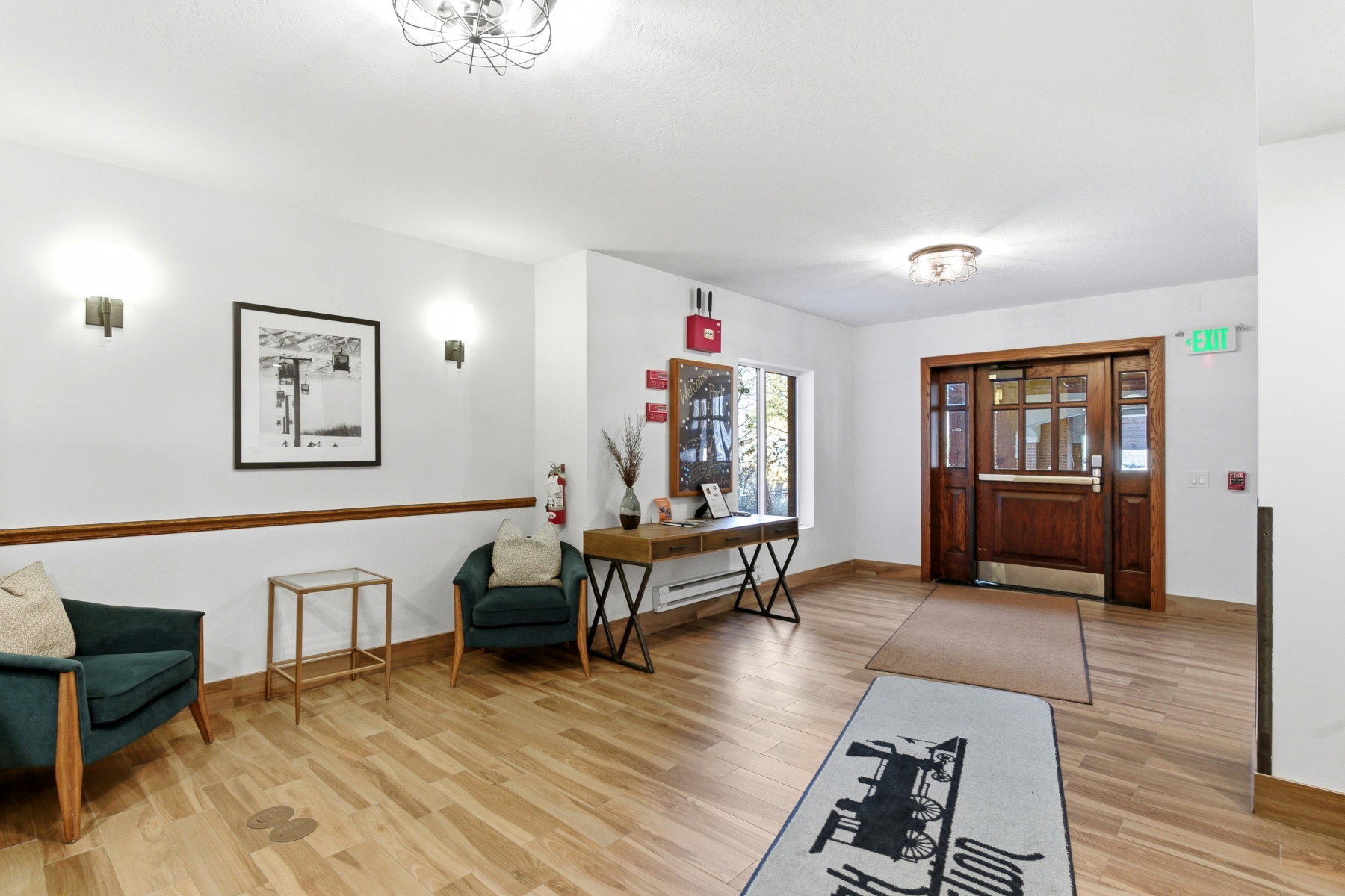 Foyer entrance featuring light wood-style flooring