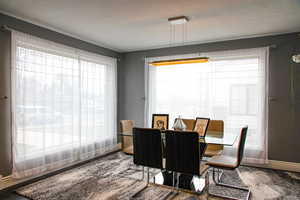 Dining space with baseboards