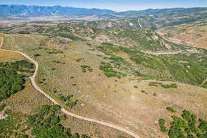 Aerial view of a mountainous background