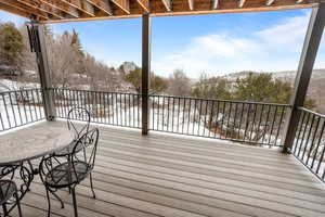 View of snow covered deck