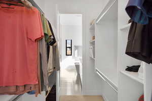 View of walk in closet